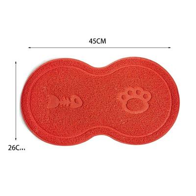 Non Slip Waterproof Pet Food Placement & Litter Mat red