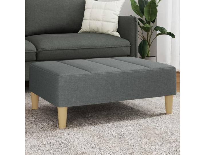 Repose-pied gris foncé 77x55x31 cm tissu 4007390