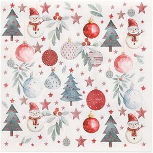 Papstar Servietten 37214 Cold Winter , 33 x 33 cm, 1/4-Falz, 3-lagig, 20 Stück