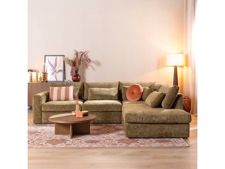 Bronx71 Ecksofa Kyle chenille grün rechts