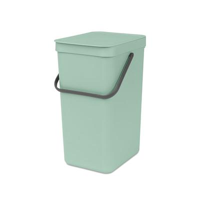 Brabantia Abfallsammler mit Stay-open Deckel | 16 Liter, HxBxT 40x27,9x22cm | Kunststoff | Jade