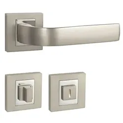 Naturel Cynthia Türgriff Nickel Perla eckige Rosette WC CYNTHIAHRNPWC