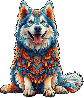 Inspire Essentials Wooden Animal Jigsaw Puzzle Unique Dog Puzzle Gift For Adults And Kids wolf a3