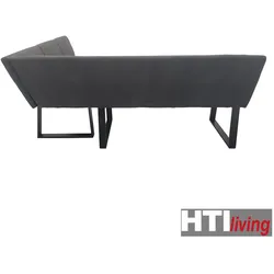 HTI-Living, Sitzbank, Eckbank 152 x 192 cm Schwarz Vemal kurzer Schenkel links (192 cm)