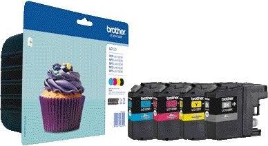 Brother - Tintenpatrone LC-123VALBP schwarz + 3 Farben | 4 Stück