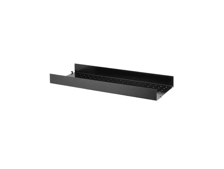 String String metalen plank zwart, 78x30 cm, hoge rand