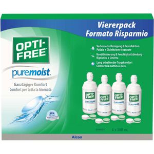 Opti-Free Kontaktlinsenflüssigkeit PureMoist, für weiche Kontaktlinsen, inkl. 4 Behälter, 1200ml