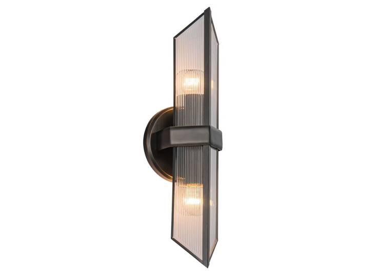 Applique Murale Acier, Verre strié transparent Bronze Urbain