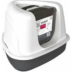 M-Pets Katzentoilette DAIRUT Weiss Schwarz 50 x 42 x 36 cm, Katzenklo