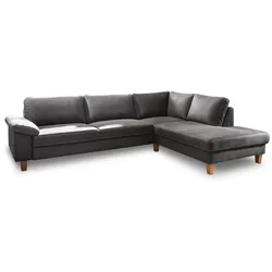 Portobello Ecksofa Bristol Mikrofaser Grau Anthrazit