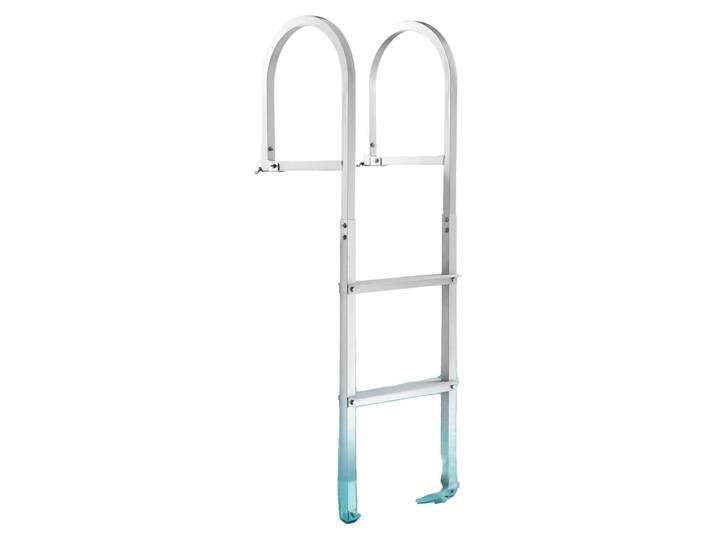 Echelle de quai VEVOR 3 marches amovibles 227 kg de capacité de charge\, échelle de bateau ponton en alliage d'aluminium avec marche de 8 cm de large et tapis en caoutchouc antidérapant\, pour entrer dans les bateaux/lacs/piscines