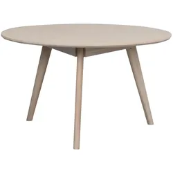 Couchtisch Yumi Rund 90cm aus Esche, skandinavisch, weiß pigmentiert, Whitewash