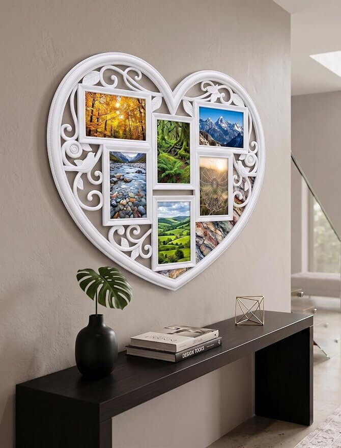 Lily Manor White Heart Collage Picture Frame - Frames Included: 1 White
