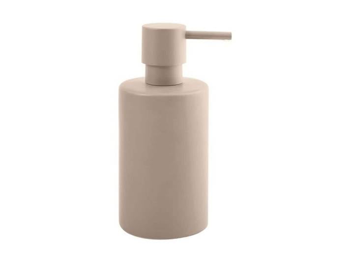 Seifenspender SPIRELLA Tube 300 ml Taupe , grau (taupe), B:7cm H:16cm T:7cm Ø:7cm, Keramik, Dosierspender, Seifenspender