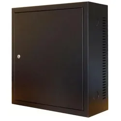 Dsit 3HE Wandschrank mit Metalltür 185mm tief (3 HE), Serverschrank, Schwarz