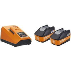 Fein, Werkzeugakku + Ladegerät, Akku Starter Set Schnellladergerät ALG 80 BC + 2x Li Ion 18 V 5.2 Ah (18 V)