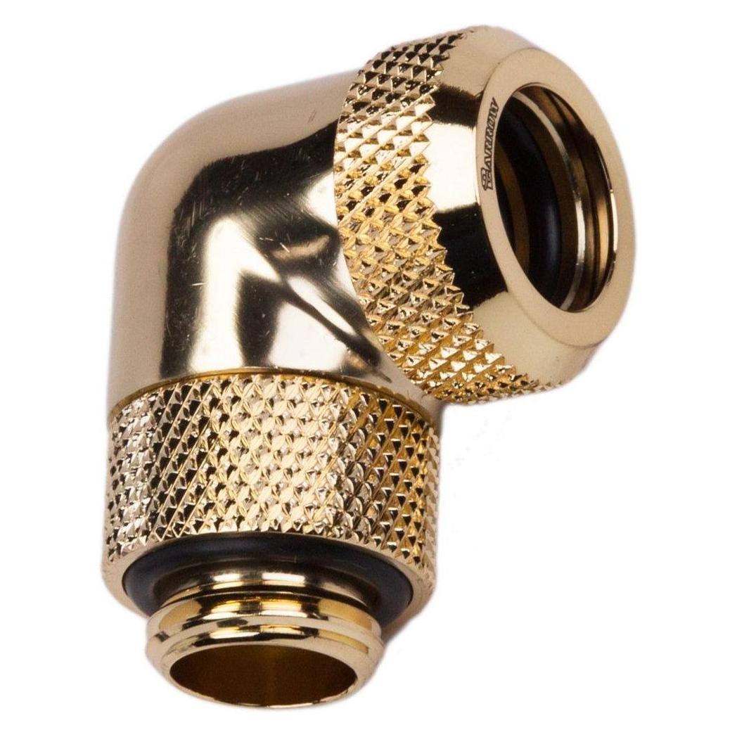 Barrow Multi-Link Adapter Anschluss 90 Grad G1/4 Zoll AG auf 12mm AD Hardtube - drehbar, gold (TWT90KND-K12 go)