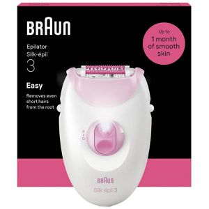 Braun Epilierer Silk-epil 3, SE3-000, mit 1 Aufsatz, weiß/pink