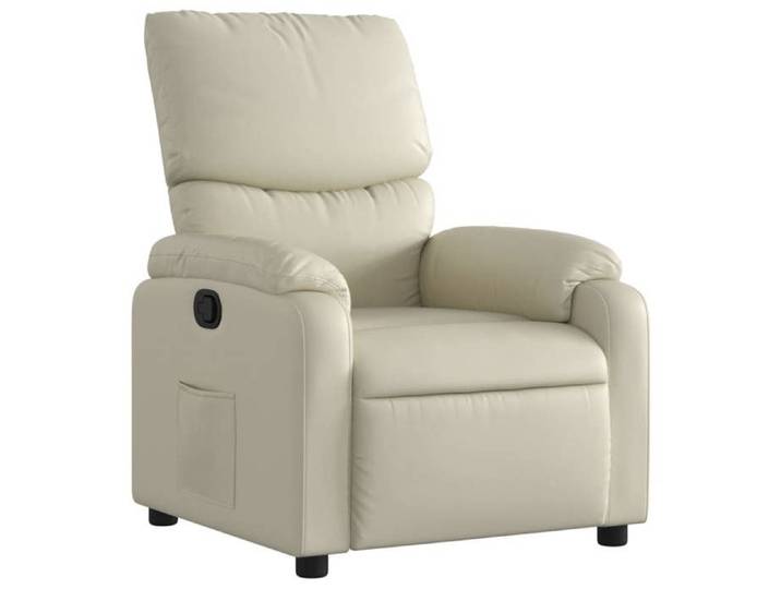 CHIC Fauteuil inclinable Crème Similicuir - 75x99x99 cm 608050 S11