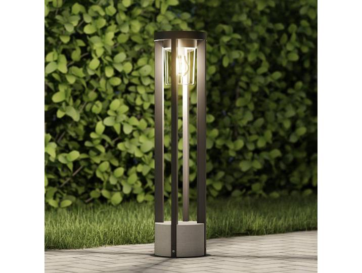 Lampe de jardin Kalisa Round H68 gris foncé - Lucande Overa - Terrasse - Moderne - Métal - À ampoule unique