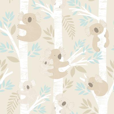 Galerie Wallcoverings Tiny Tots 2 Koalas Non-woven Glittery Wallpaper Roll