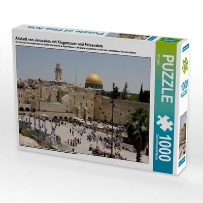 CALVENDO Puzzle Altstadt von Jerusalem mit Klagemauer und Felsendom | 1000 Teile Lege-Größe 64 × 48 cm Foto-Puzzle für glückliche Stunden