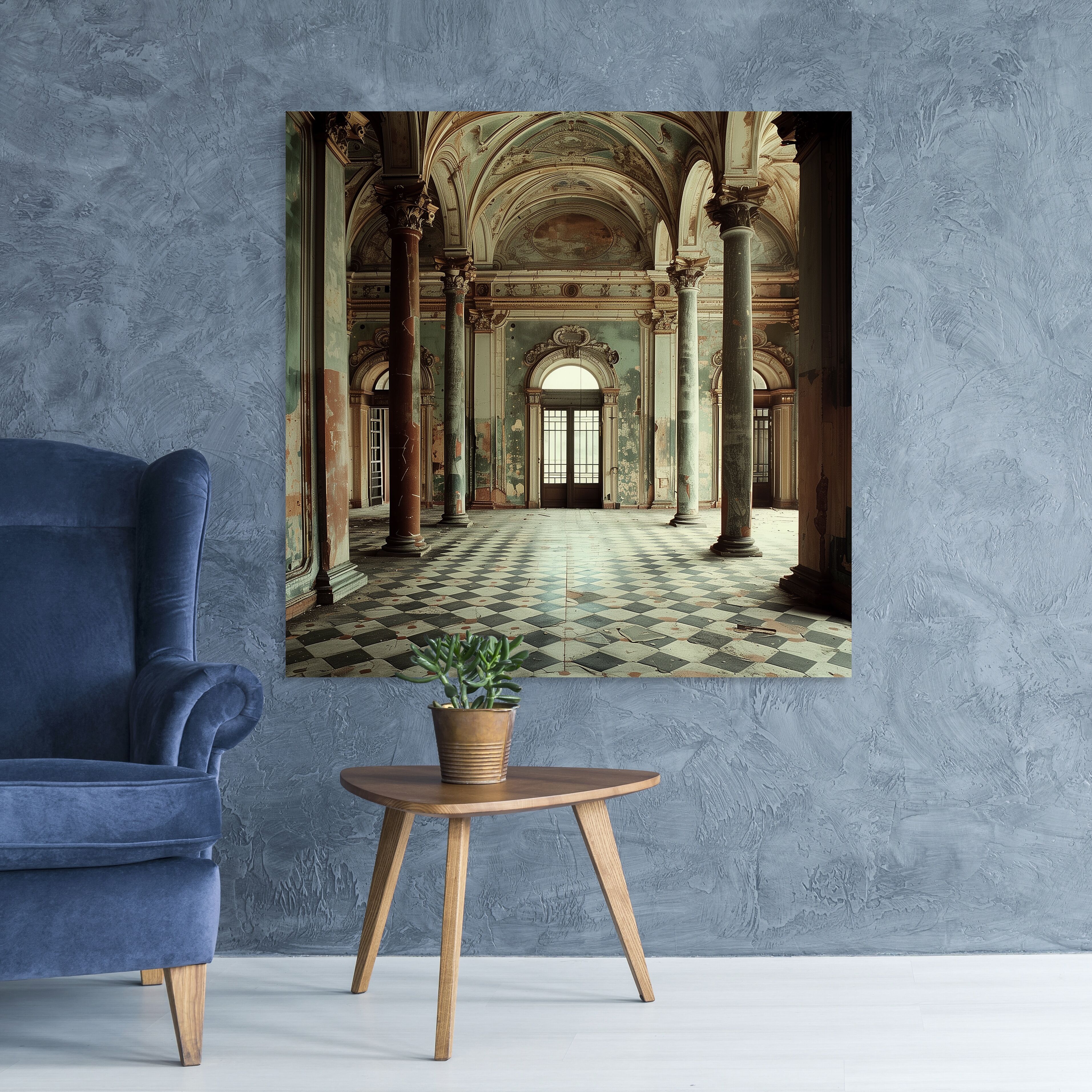 Acrylglasbild QUEENCE "Königshaus", beige (farbe bild(er): beige), B:50cm H:50cm T:0,4cm, Acrylglas, Bilder, Acrylglasbild, Fine Art-Print in Galeriequalität farbe bild(er): beige B/H/T: 50cm x 50cm x 0,4cm, Architektonische Elemente Elemente der Architek