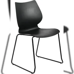 Proregal CHEFGASTRO 2er-Set Esszimmerstuhl GHENT HxBxT 86x47x50cm Kunststoff Schwarz Küchenstuhl