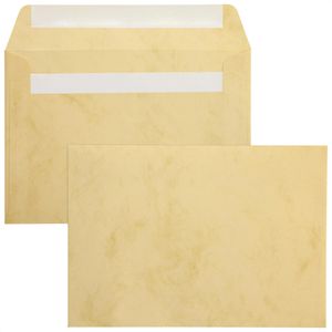 Sigel Briefumschläge DU 011 Marmor, beige, C6, ohne Fenster, nassklebend, 90g/m², 25 Stück