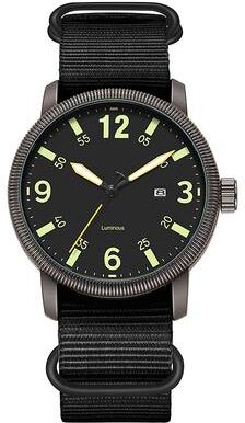 Modern Mode Marketplace Field Watch Luminous Quartz Fabric Strap Watch black Black
