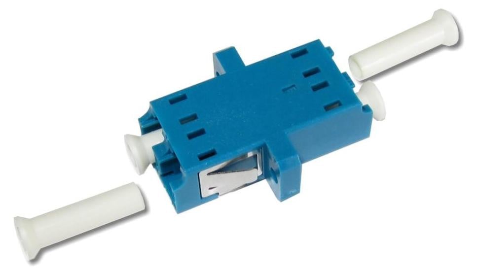 Helos vezeloptische koppeling LC/LC duplex, singlemode, OS2, blauw