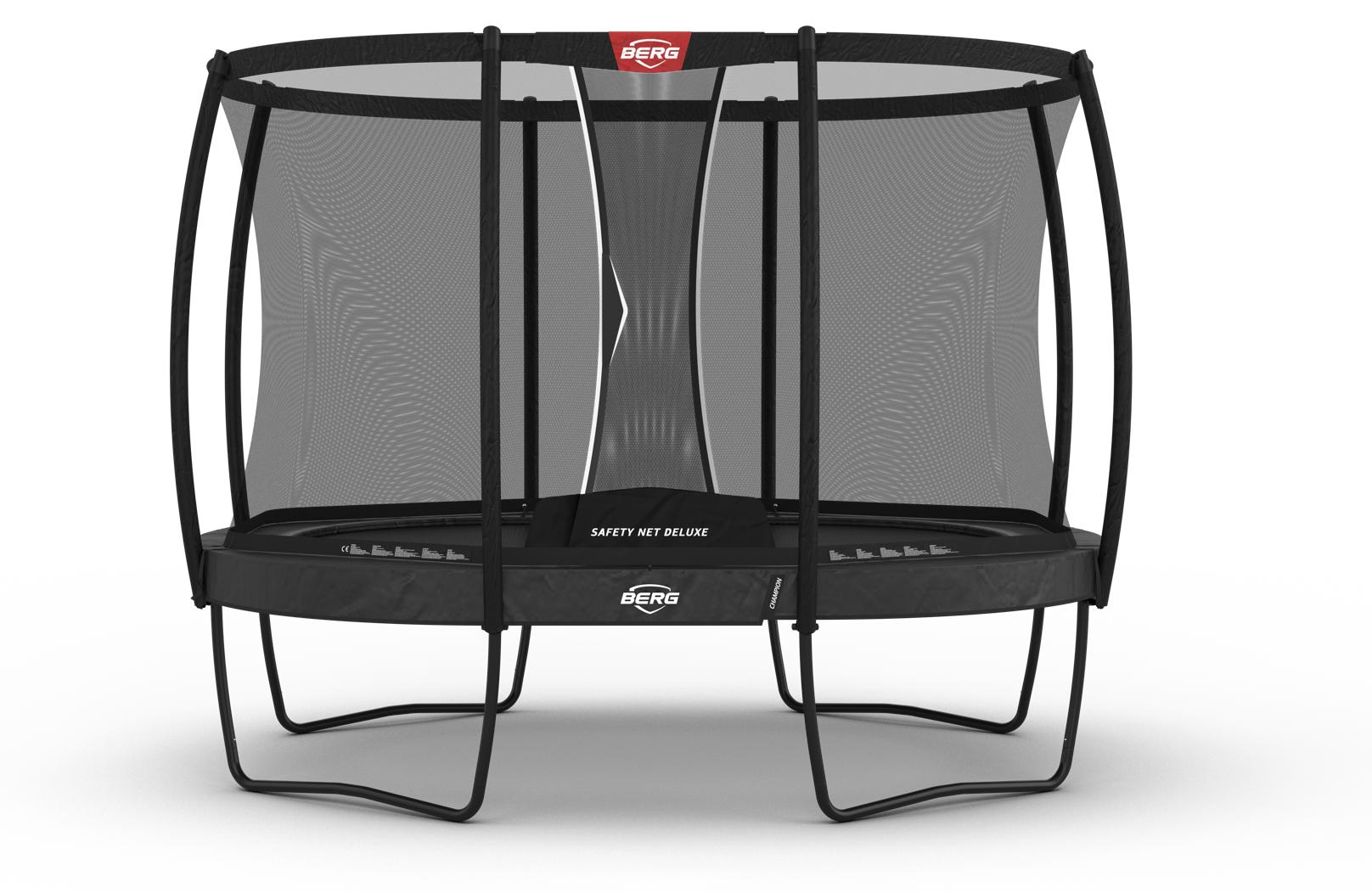 BERG Trampolin Grand Champion Regular 350 + Sicherheitsnetz Deluxe Grau