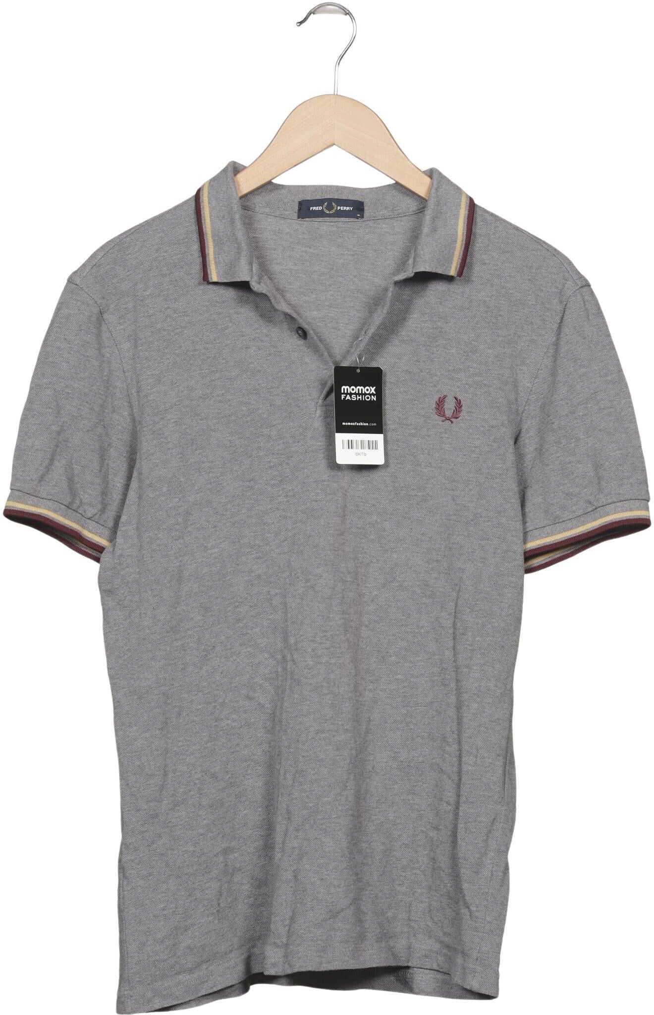 Fred Perry Herren Poloshirt, Grau, Gr. M, Baumwolle - Second Hand
