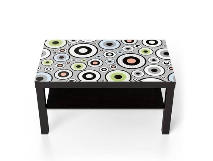 DEQORI Glastisch schwarz groß 90x50 cm Motiv Bunte Augenspiele ausgefallener Beistelltisch aus Glas Hochglanz Couchtisch fürs Wohnzimmer moderner Couch Tisch mit Design