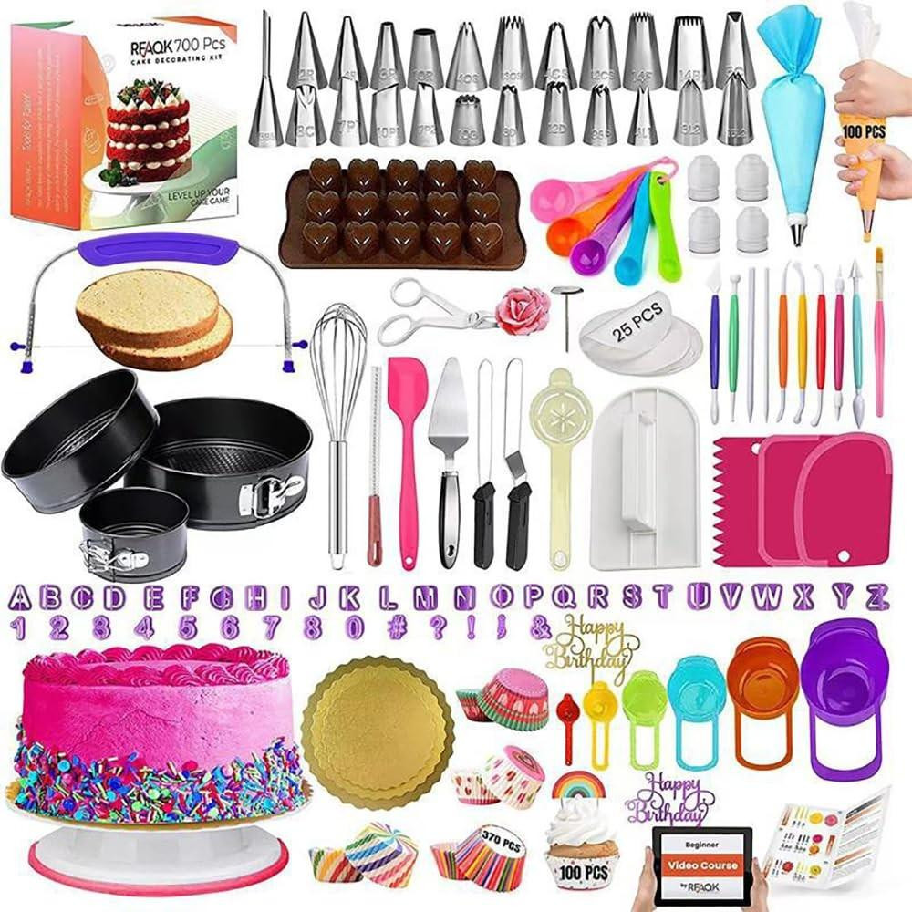 Bak- en patissierset met 700 stuks en diverse nozzles