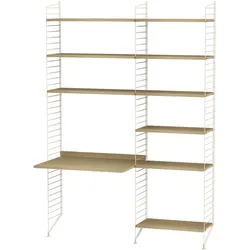 Regalwand mit Schreibtischplatte Beige Eiche