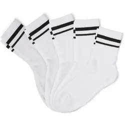 Tchibo - 5 Paar Kinder-Tennissocken - Kinder - Gr. 27-30 - schwarz/gestreift