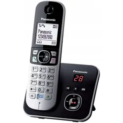 Panasonic KX-TG6821 DECT-Telefon Anrufer-Identifikation, Telefon, Schwarz, Silber