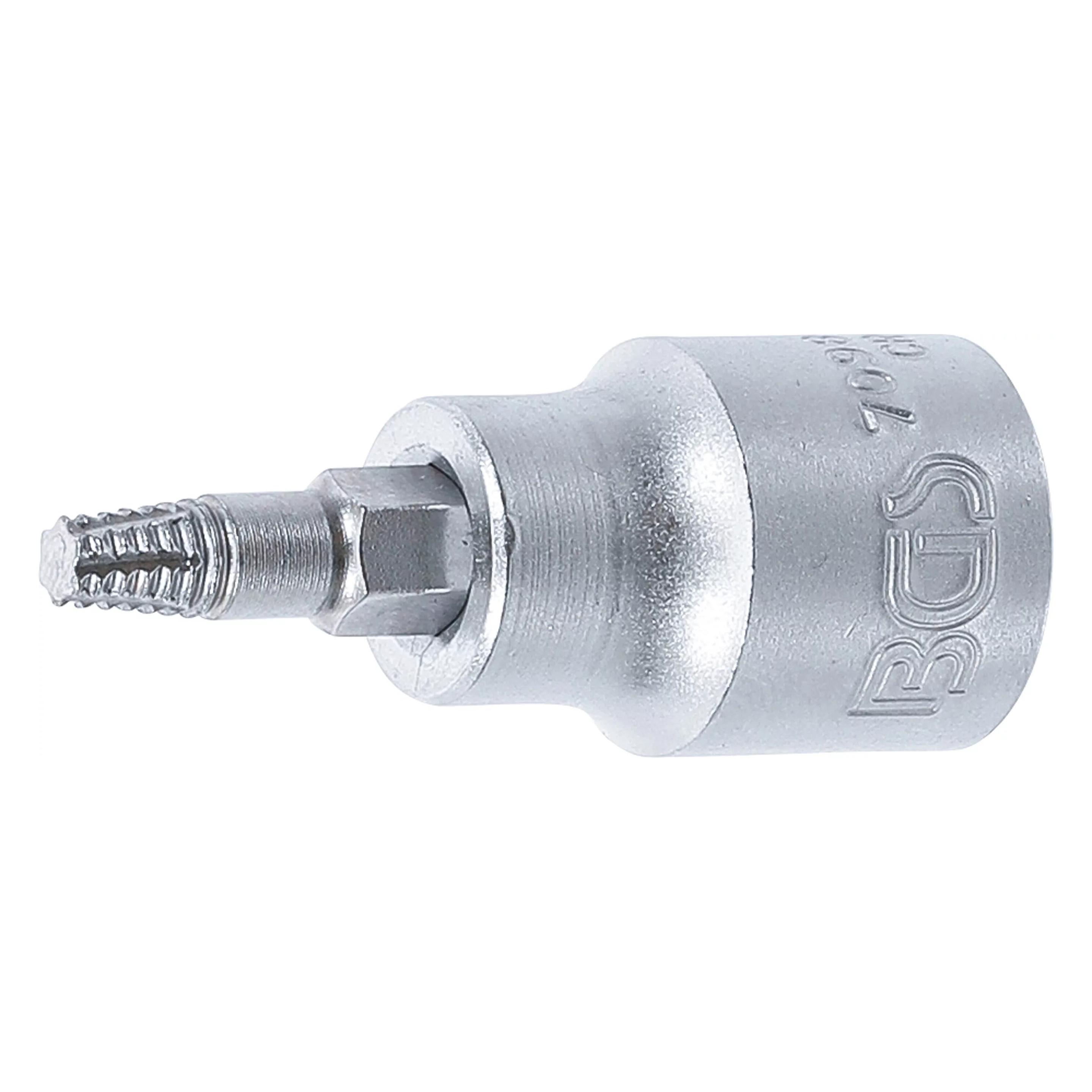 BGS Schraubenausdreher-Bit-Einsatz | 10 mm (3/8") | für defektes T-Profil (für Torx) T25 (7098-T25)