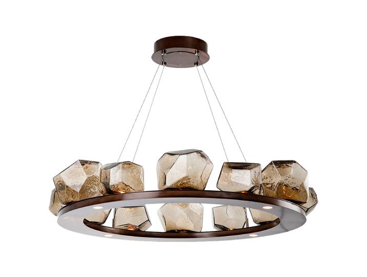 G4 LED Art postmoderne pierre concepteur rond LED Lustre éclairage Lustre Suspension Luminaire Lampen pour Foyer