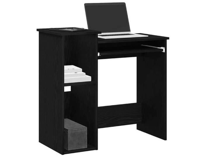 Automne/hiver  Noir Bureau avec étagères noir 84x40x78cm - bois d'ingénierie - Hauteur:78cm DEC4354563