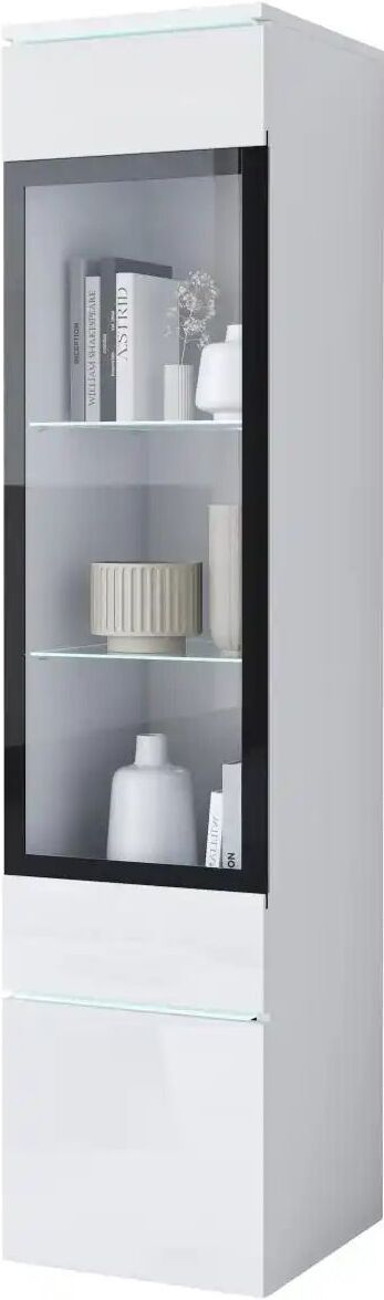 Höffner Vitrine  Vera ¦ weiß ¦ Maße (cm): B: 30 H: 130