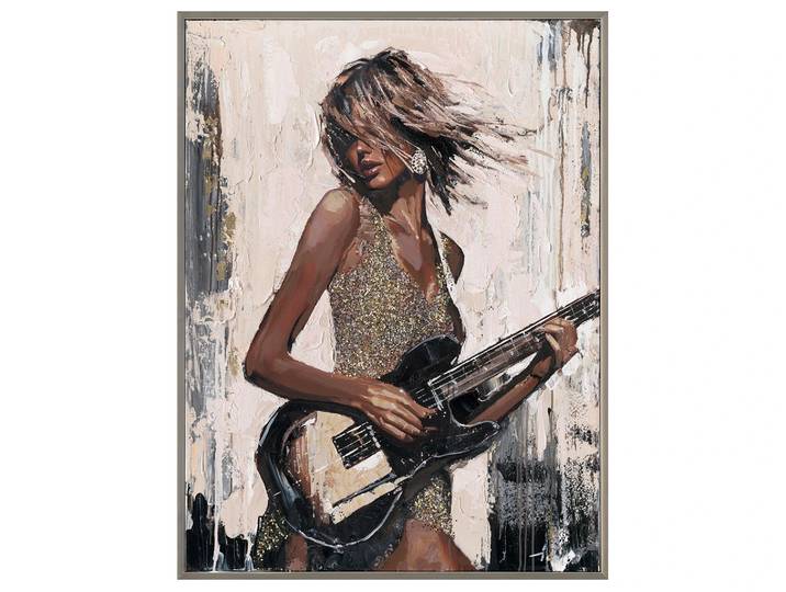 Gemälde Black Guitar Girl image LAND