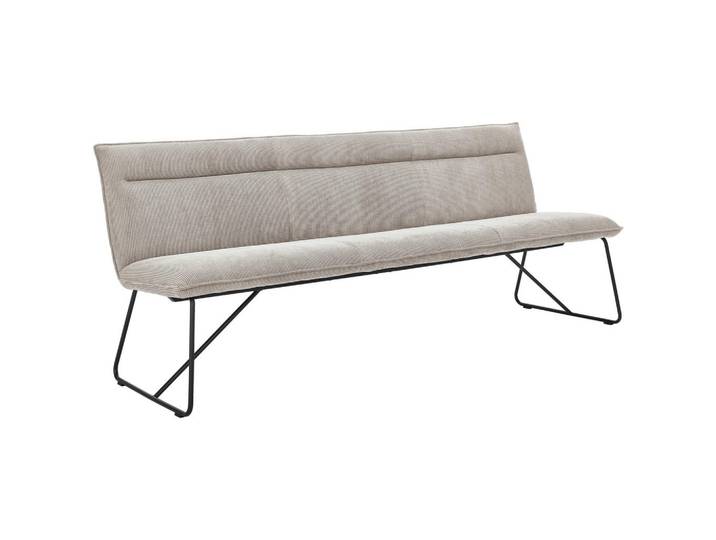 Johann Jakob Sitzbank, Ecru, Metall, 2,5-Sitzer, 180x88x66 cm, erweiterbar, mit Rückenlehne, Esszimmer, Bänke, Sitzbänke