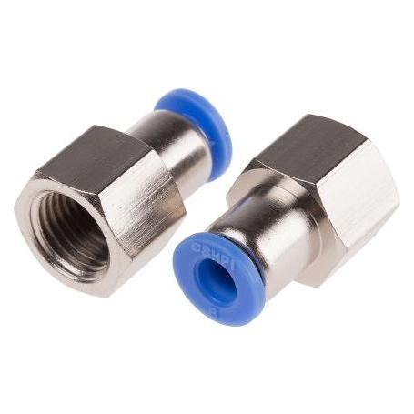 RS PRO Female Straight Adaptor, R1/4" x 6 mm (Rohrverschraubung) (9160741)