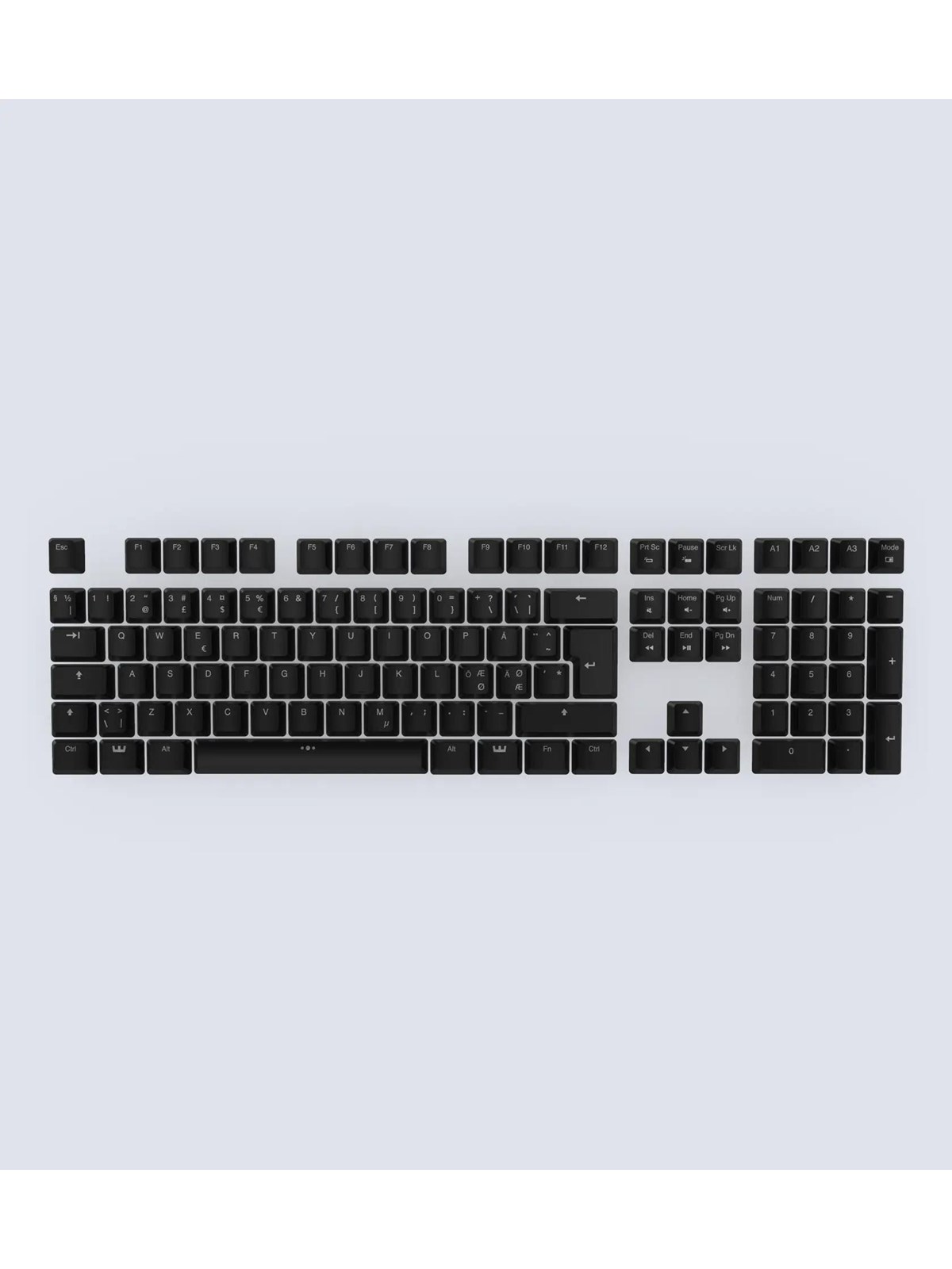 Wooting ABS ISO Keycaps - Keycaps - Nordic ISO - Schwarz