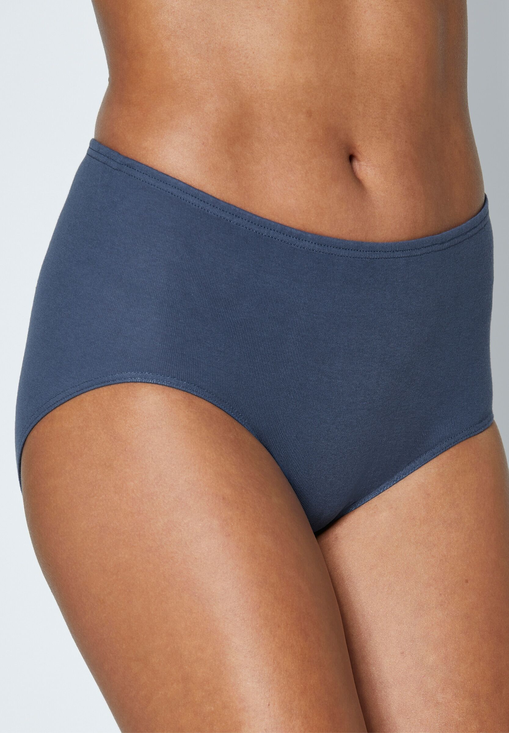 Taillenslip NINA VON C. "Taillenslip Taillenslip mit hoher Beinhöhe 2 Stück", Damen, Gr. 44, 2 Stk., Feinripp, blau (mittelblau), Feinripp, , Unterhosen Taillenslip