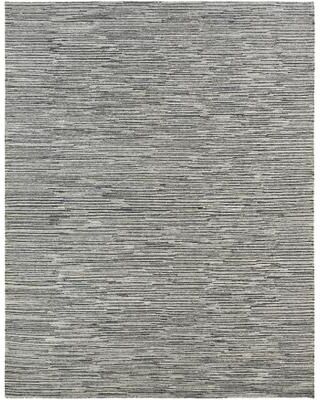 KALATY Modern Grey Flatweave Weave 100% Viscose Area Rug