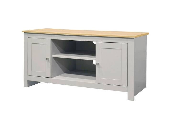 Mid.you Lowboard Emerald, Natur, Grau, 3 Fächer, 120x58x39 cm, stehend, Wohnzimmer, Wohnwände, Lowboards, Lowboards stehend