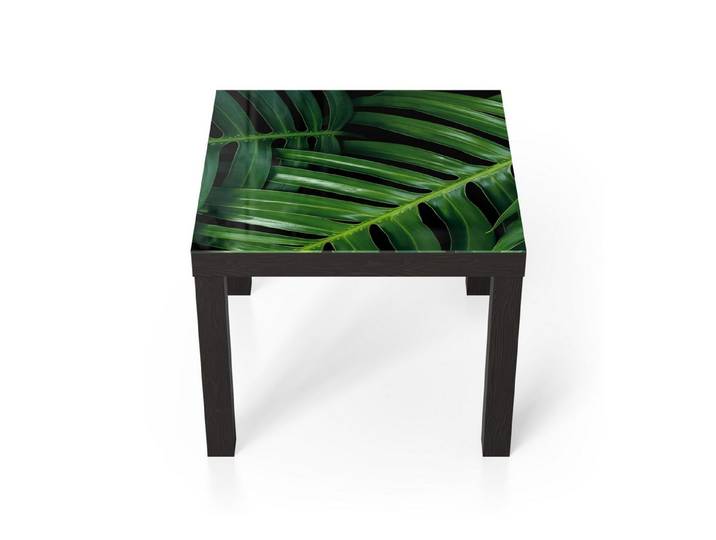 DEQORI Couchtisch 'Grüne Blattadern', Glas Beistelltisch Glastisch modern
